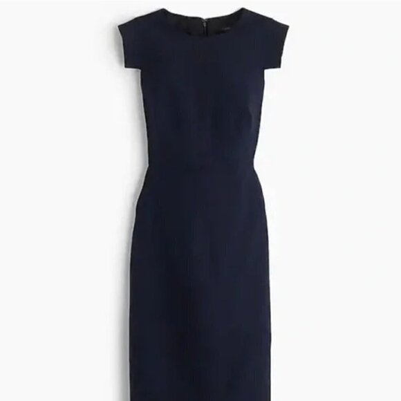 New J Crew Size T18 Tall resume dress Blue MSRP $228 **Defective Zipper** - Picture 2 of 16